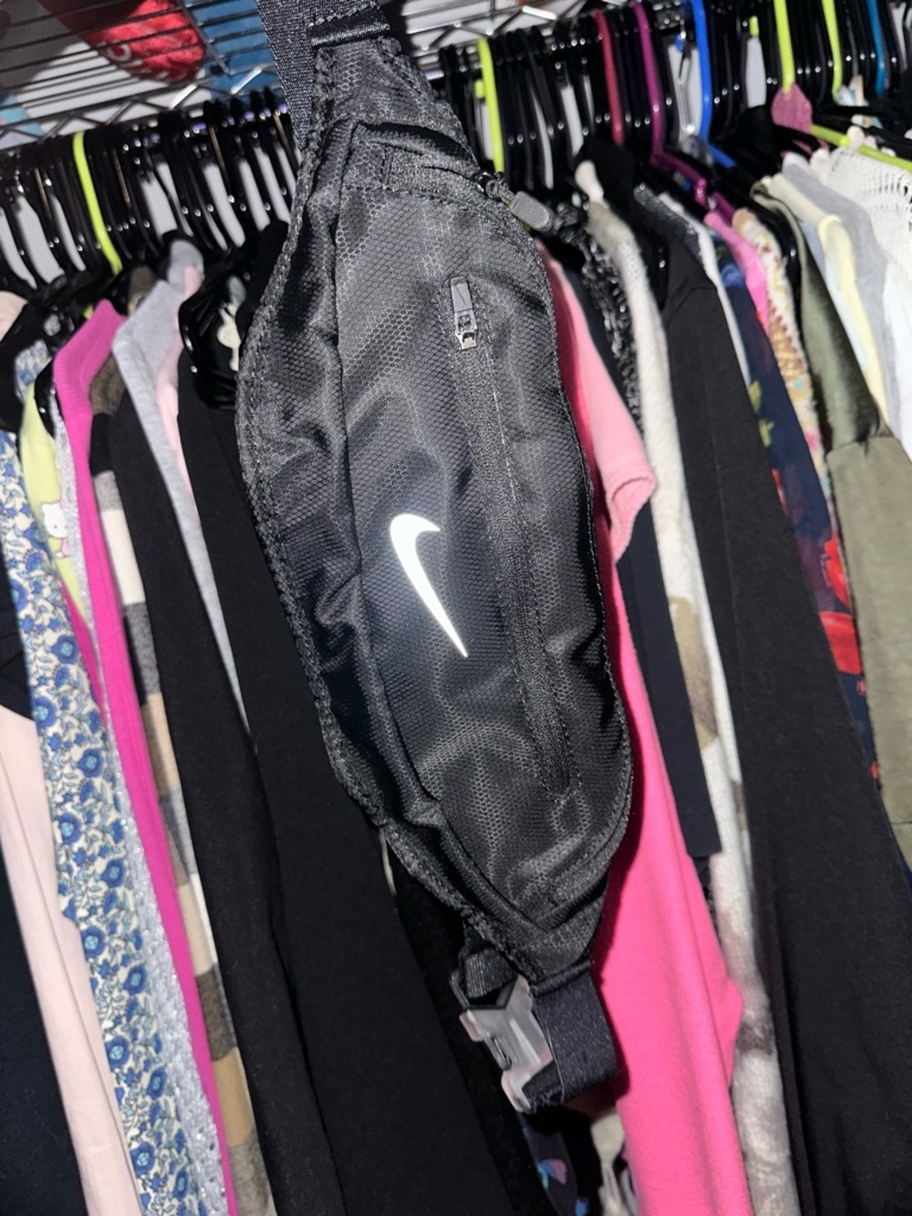 Nike Black Waist Pack with White Swoosh